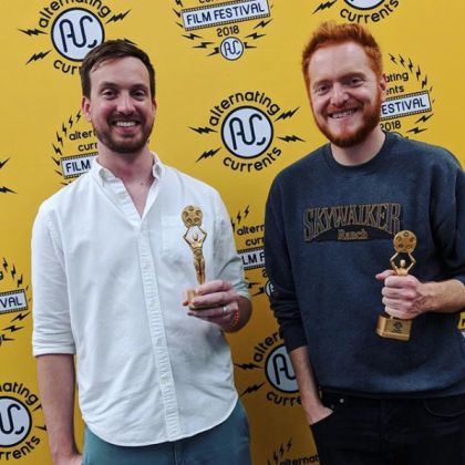 thumbnail image of Scott Beck and Bryan Woods at Alternating Currents Film Awards