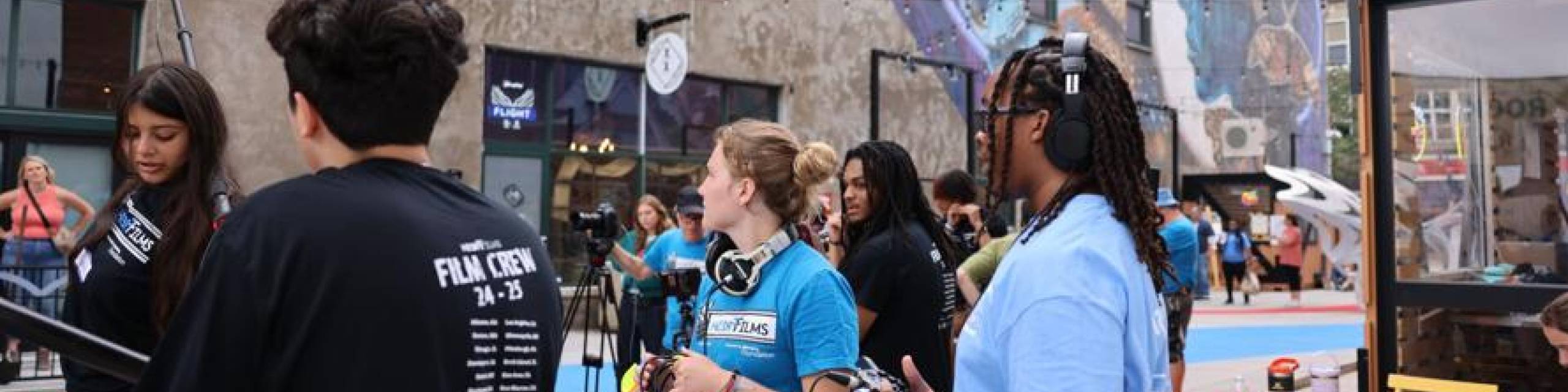 filming onsite Arts Alley